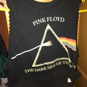 LACE LINED PINK FLOYD CROP TOP